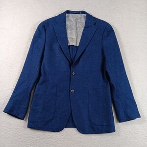 Suitsupply Blazer Mens 50 Blue Havana Patch HL Int Slim Fit Wool 2 Button